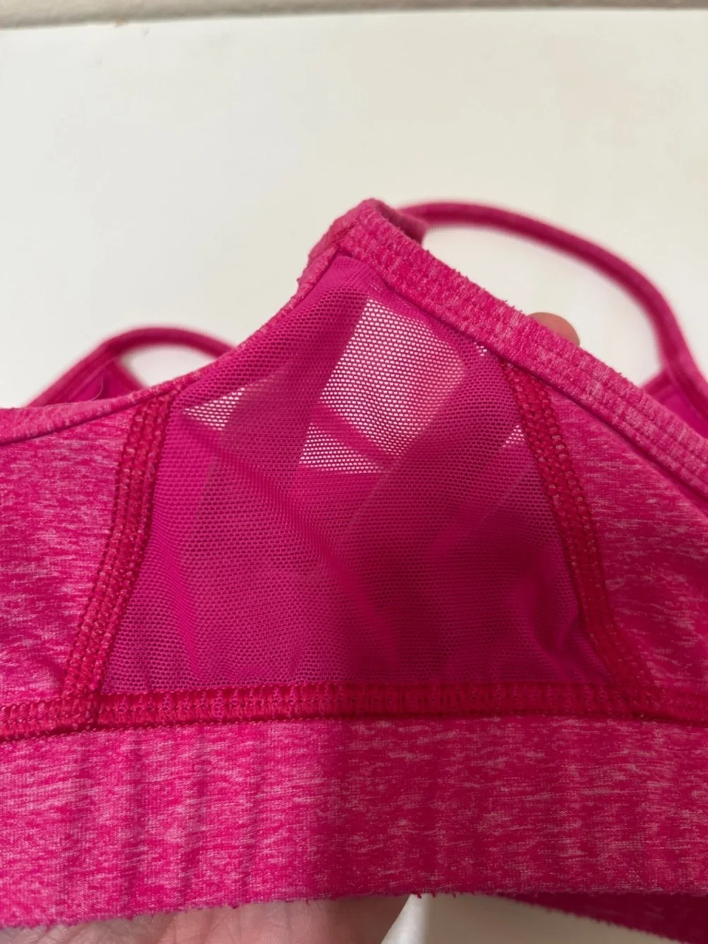 lululemon athletica Heathered Hot Pink Strappy Sports Bra